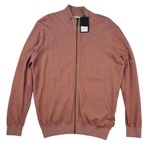 Bugatti Cotton Full Zip Sweater Orange Size L